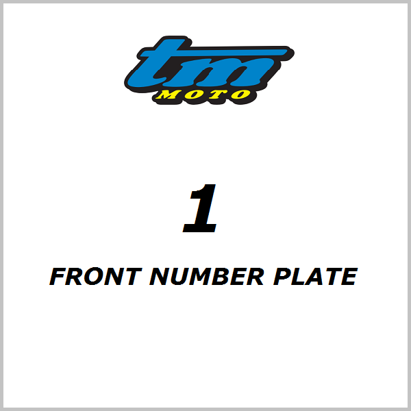 TM Racing Front Number Plates - 2008>2014 / 2015>2021 Full Size Machines + Options