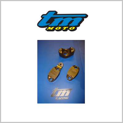 TM Racing Handlebar Clamps: Gold / Silver