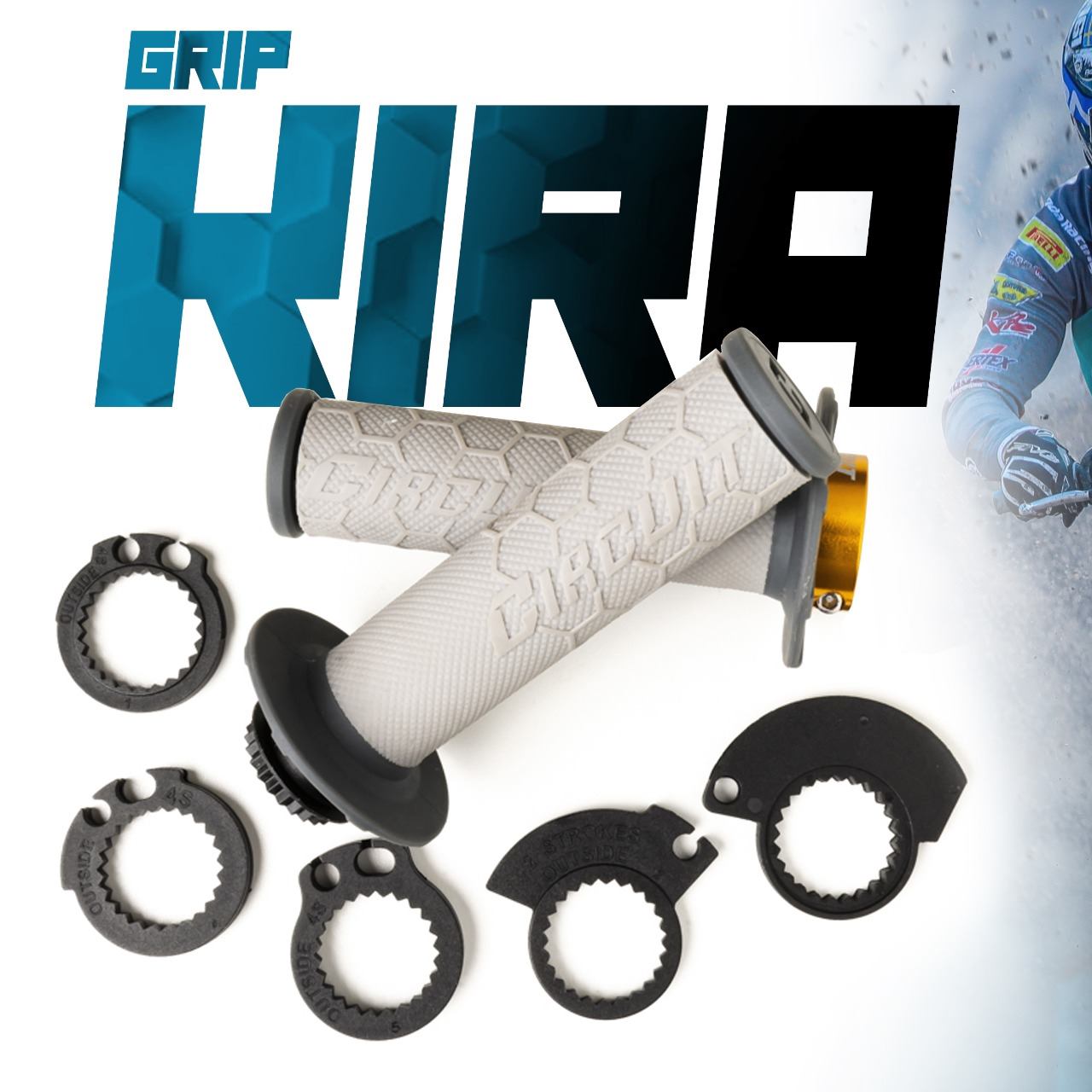 Circuit Equipment: Kira 'Lock-On' Grip - Light Grey.