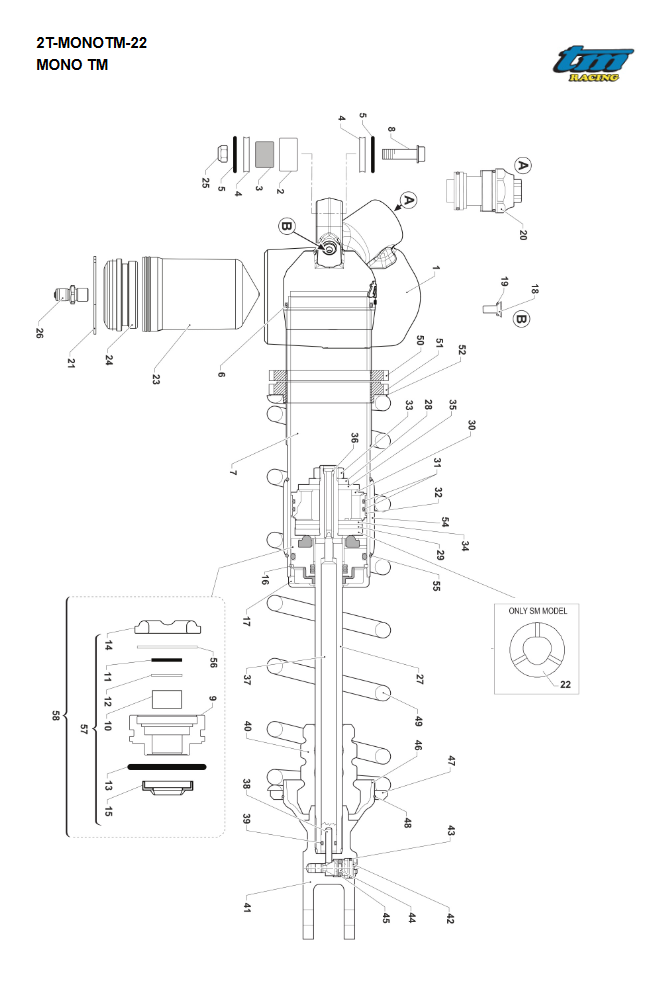 TM Racing Shock Absorber - Service Parts. - Image 3
